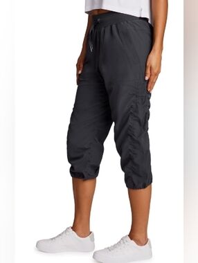RBX Active Charcoal Drawstring Cargo Capris with Pockets Med